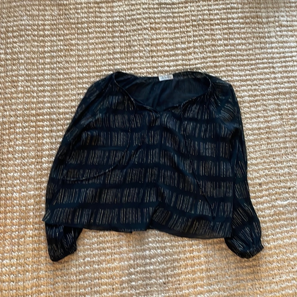Love Shack Fancy Black Blouse